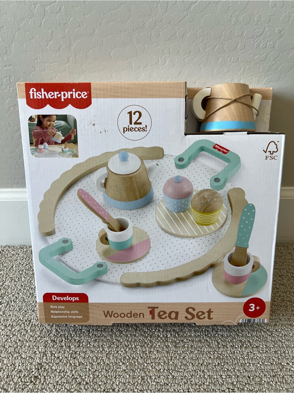 Fisher-Price Kids Wooden Tea Set NIB $20